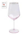 Vietri Viva By  Rainbow Pink Wine Glass With $3 Credit In Pink