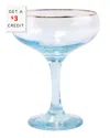 Vietri Viva By  Rainbow Turquoise Coupe Champagne G With $3 Credit In Turquoise