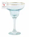 Vietri Viva By  Rainbow Turquoise Margarita Glass With $3 Credit In Turquoise