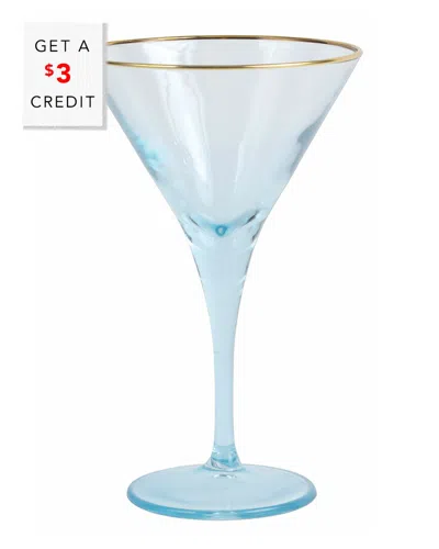 Vietri Viva By  Rainbow Turquoise Martini Glass With $3 Credit