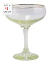 Vietri Viva By  Rainbow Yellow Coupe Champagne Glas With $3 Credit In Yellow