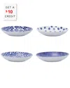Vietri Viva By  Santorini Assorted Pasta Bowls Set Of 4 Pasta Bowls With $10 Credit