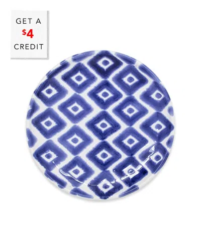 Vietri Viva By  Santorini Diamond Cocktail Plate With $4 Credit In Blue
