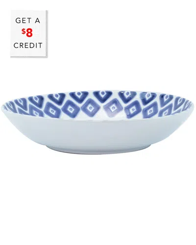 Vietri Viva By  Santorini Diamond Medium Serving Bowl With $8 Credit In Blue