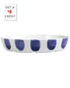 Vietri Santorini Dot Oval Baker In Blue