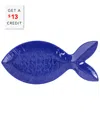 Vietri Viva By  Santorini Large Cobalt Figural Fish With $13 Credit
