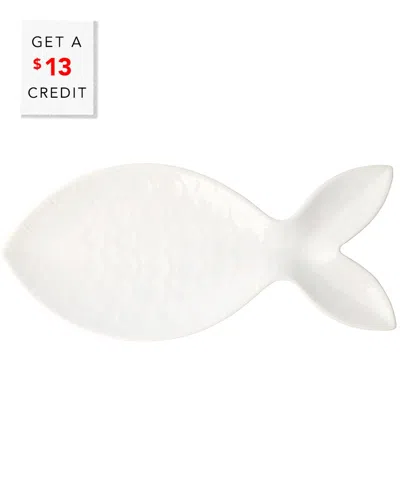 Vietri Viva By  Santorini Large White Figural Fish With $13 Credit