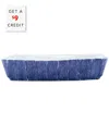 Vietri Santorini Stripe Rectangular Baker In Blue