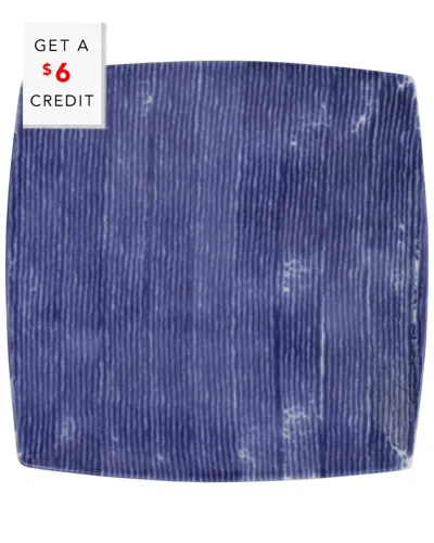 Vietri Viva By  Santorini Stripe Square Platter With $6 Credit