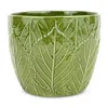 Vietri Viva Garden Embossed Leaves Cachepot In Green