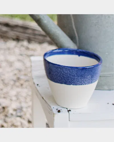 Vietri Viva Garden Reactive Small Cachepot In Cobalt