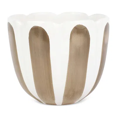 Vietri Viva Garden Tulip Large Cachepot In Brown