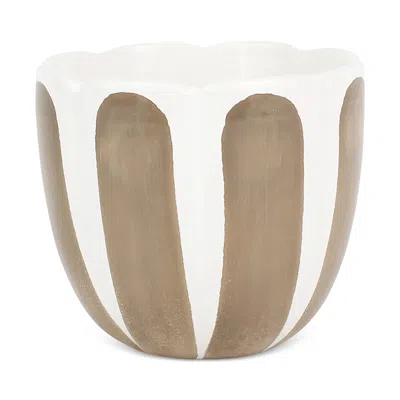 Vietri Viva Garden Tulip Small Cachepot In Brown