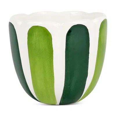 Vietri Viva Garden Tulip Small Cachepot In Green