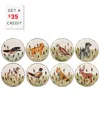 Vietri Wildlife Assorted Canape Plates (set Of 8) With $35 Credit
