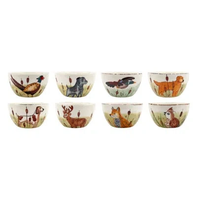 Vietri Wildlife Assorted Cereal Bowls In Brown;white