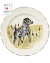 Vietri Wildlife Black Hunting Dog Dinner Plate With $6.3 Credit