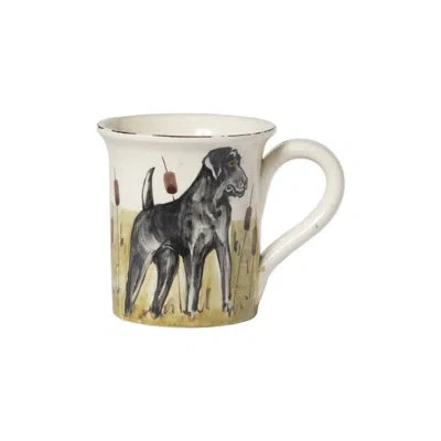 Vietri Wildlife Black Hunting Dog Mug In Black;brown;white
