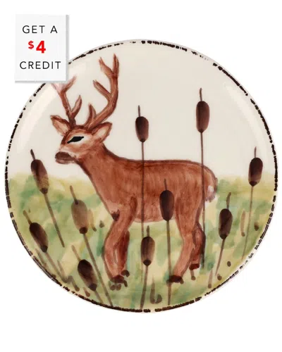 Vietri Wildlife Deer Canape Plate In Multi