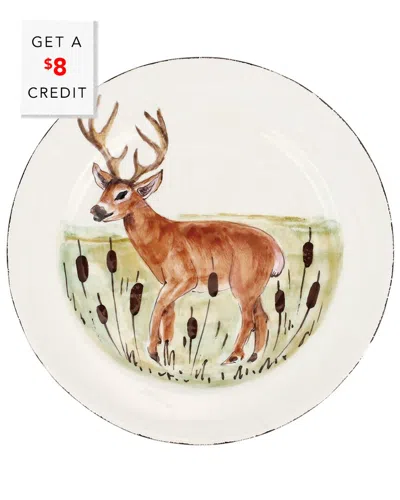 Vietri Wildlife Deer Dinner Plate With $8 Credit