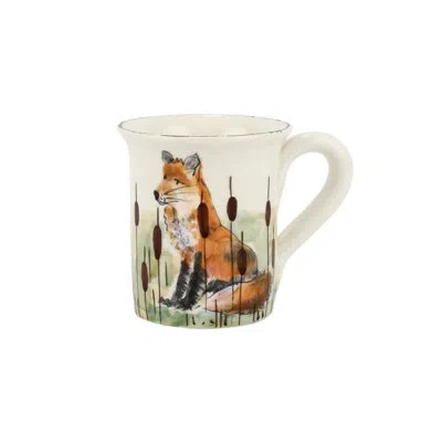 Vietri Wildlife Fox Mug In White,brown,orange