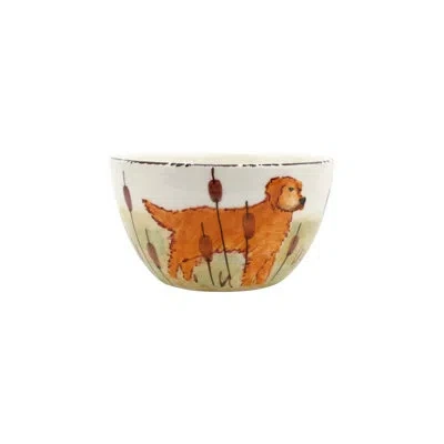 Vietri Wildlife Hunting Dog Cereal Bowl In Brown;white