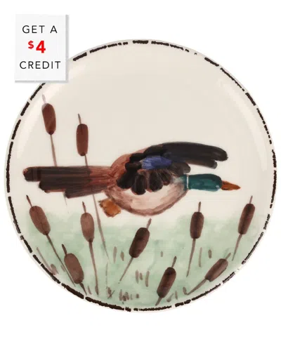 Vietri Wildlife Mallard Canape Plate In Multi