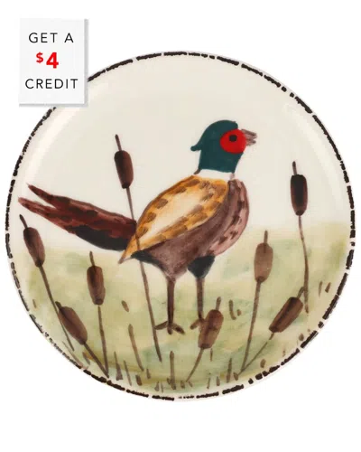 Vietri Wildlife Pheasant Canape Plate With $4 Credit In Multi