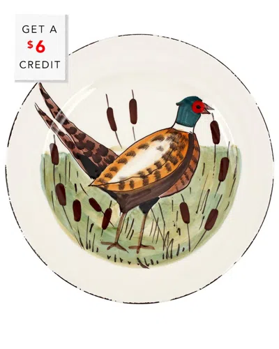 Vietri Wildlife Pheasant Dinner Plate With $6 Credit