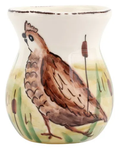 Vietri Wildlife Quail Bud Vase In Multi