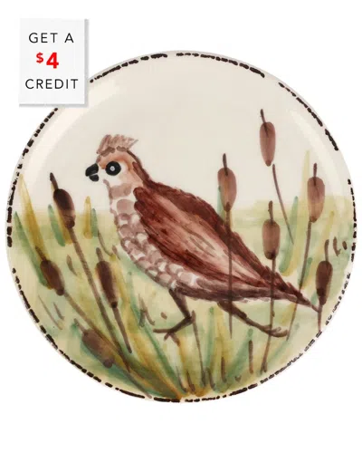 Vietri Wildlife Quail Canape Plate With $4 Credit In Multi