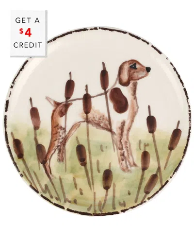 Vietri Wildlife Spaniel Canape Plate In Multi