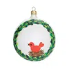 Vietri Wreath With Red Bird Ornament In Green