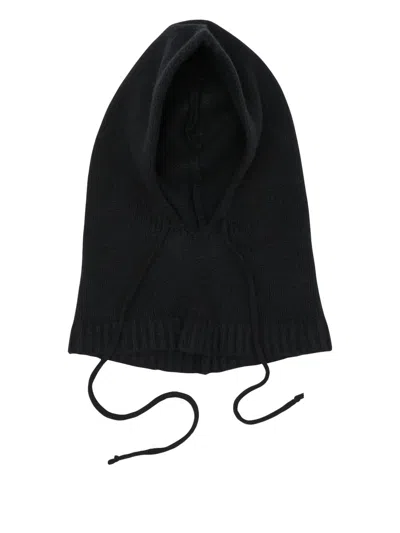 Vietti Merchandise Drawstring Cashmere Balaclava In Black