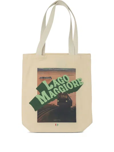 Vietti Merchandise Tote Bag Mit Lago Maggiore-print In Brown