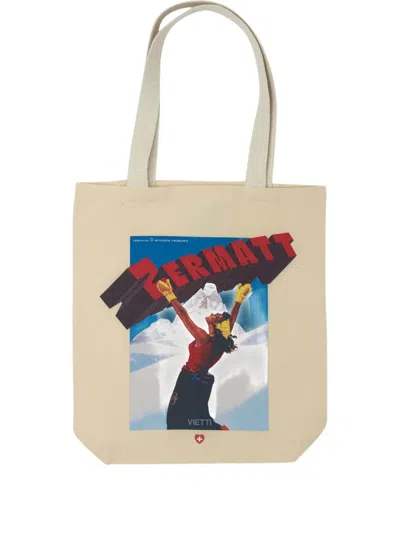 Vietti Merchandise Zermatt Schultertasche Mit Grafischem Print In Brown
