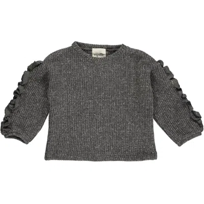 Vignette Kids' Girl's Jess Sweater In Charcoal In Pink