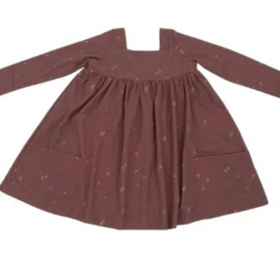 Vignette Kids' Girl's Long Sleeve Rylie Dress In Burgundy Dandelion In Multi