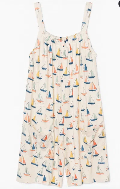 Vignette Kids' Girl's Tallulah Romper In Boats In Neutral