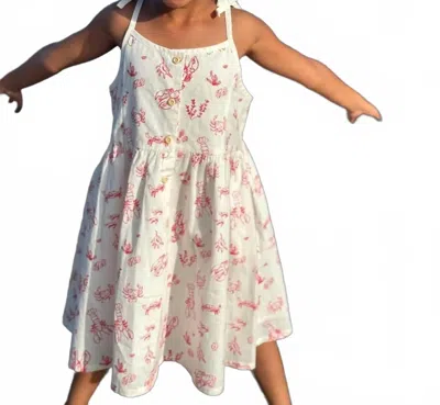 Vignette Kids' Girls Marina Dress In Red Nautical Scene In White