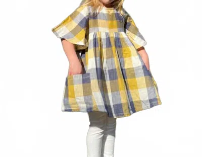 Vignette Kids' Korin Dress In Mustard Plaid In Yellow
