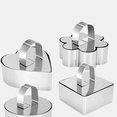 Vigor 3d Cake Molds With Pusher Lifter Cooking Rings Set Of 4(bulk 3 Sets) In Metallic