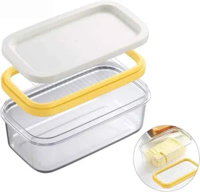 Vigor Butter Slicer Cutter Container Dish With Lid For Fridge In Transparent