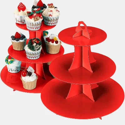 Vigor Cupcake Stand, Cake Stand Holder, Tiered Diy Cupcake Stand Tower In Red