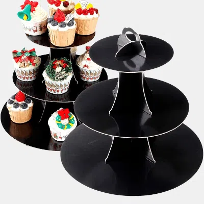 Vigor Cupcake Stand, Cake Stand Holder, Tiered Diy Cupcake Stand Tower In Black