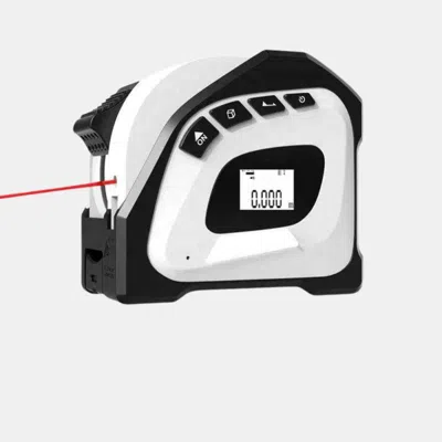 Vigor Display Laser Tape Measure 40m Rechargeable Measurement Tool 5m Laser Measuring Tape Distance Meter In White