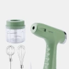 Vigor Hand Held 3 In 1 Usb Electric Egg Beater Automatic Food Blender Garlic Meat Grinder Egg Mixer In Green