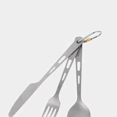 Vigor Lightweight Three-piece Set Of Titanium Knife Fork And Spoon In Metallic