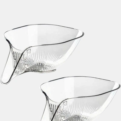 Vigor Multi-functional Funnel Drain Bowl Basket Kitchen Food Strainer In Transparent
