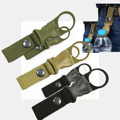 Vigor Outdoor Hiking Portable Nylon Buckle Hook Hanging Buckle Mineral Water Bottle Clip In Multi